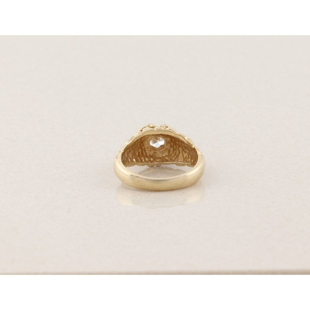 Mens 14k Yellow Gold .65 carat Diamond Belcher Ring Nugget Band Ring Size 10.25 - Picture 7 of 11